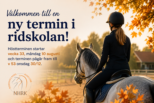 Välkommen till en ny termin i ridskolan!