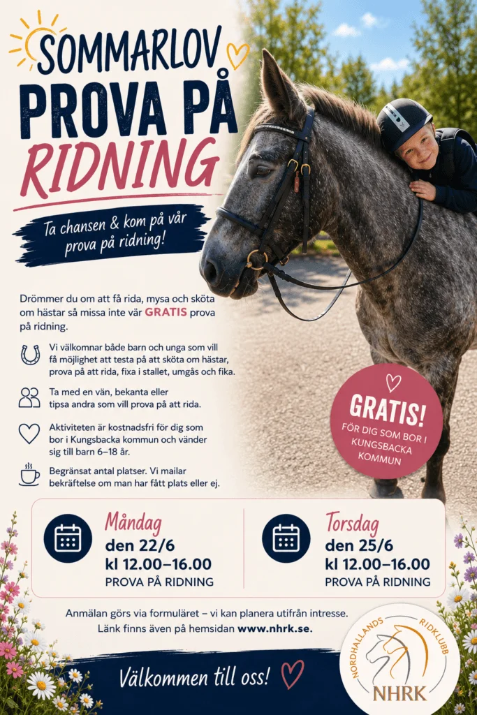 Prova på ridning – sommarlov 2026