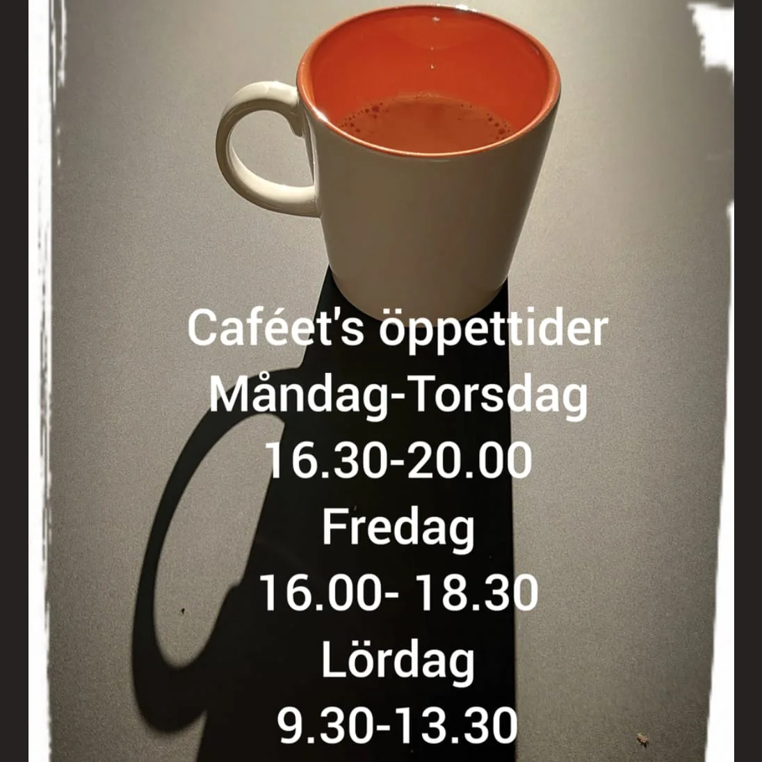 NU ÖPPNAR CAFÉT IGEN MÅNDAG 16 SEPTEMBER VÄLKOMNA