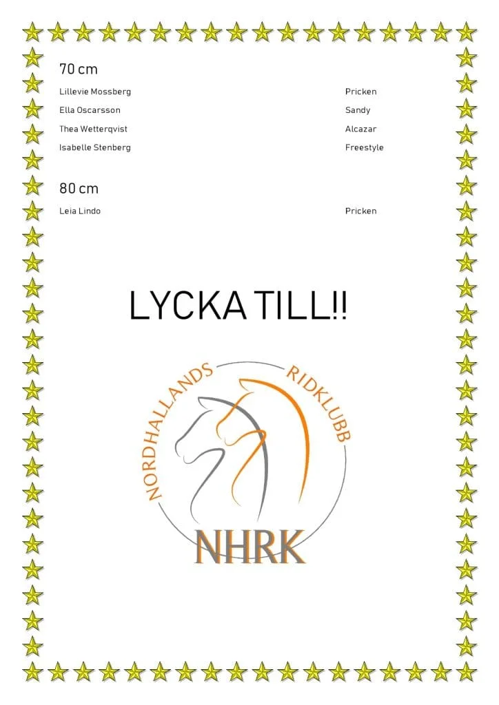Preliminär startlista Blåbärshoppning 260201
